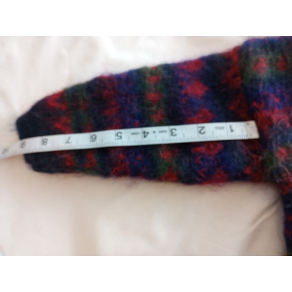 Colleen Steedman Mohair Cardigan Blue Red Bottom Collar Boys ?4T Sweater - Picture 3 of 8